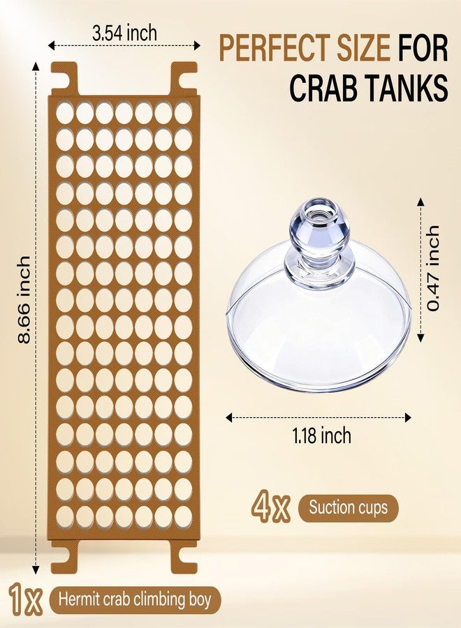 Enhon Hermit Crab Climbing Toys with 4 Suction Cups, Hermit Crab Accessories, Round Hole Decor Ladder Tank Decoration, Climbing Nets and Accessories for Tank and Aquarium Exploration Habitat - Image 2